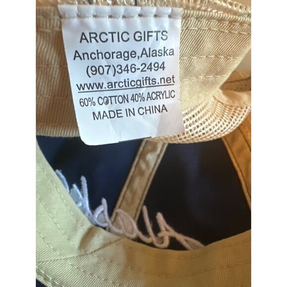 Alaska Embroidered Navy Blue & Beige Trucker Hat - Picture 6 of 7